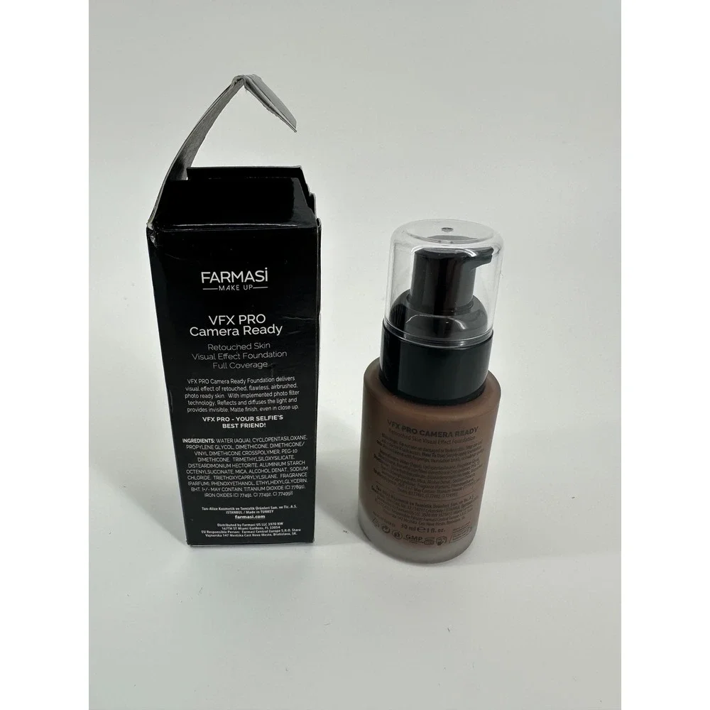 Farmasi VFX Pro Camera Ready Foundation Full Coverage Matte Dark Cacao 10 30ml - Picture 2 of 3